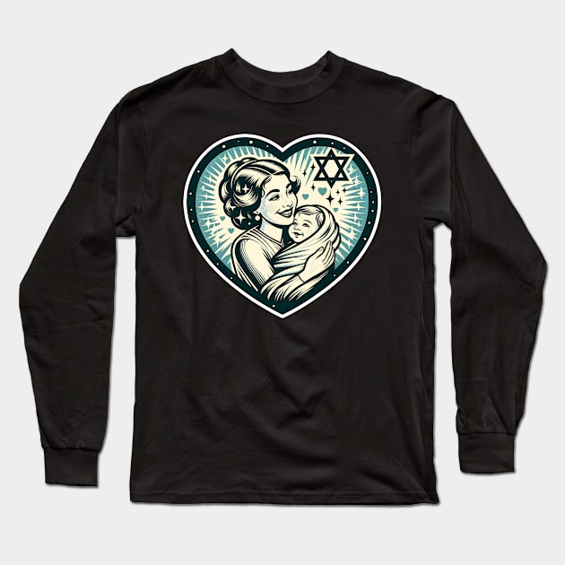 Vintage Motherhood Love Heart Symbol of Maternal Affection Long Sleeve T-Shirt by Cat In Orbit ®